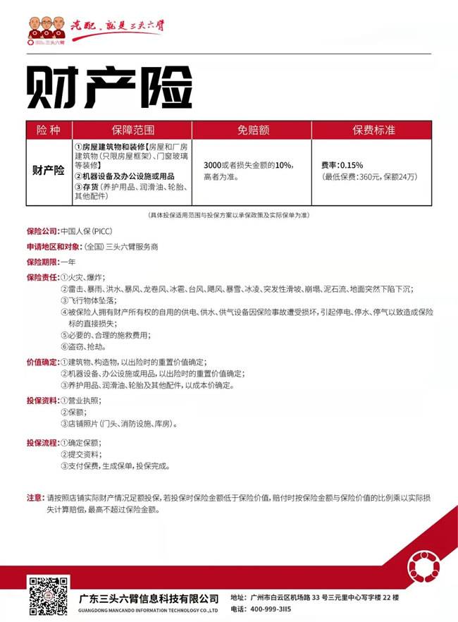 三头六臂财产险