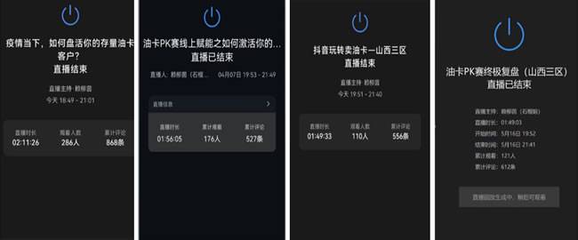 (山西三区油卡PK赛线上赋能直播数据)